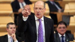 John Swinney in the Scottish Parliament