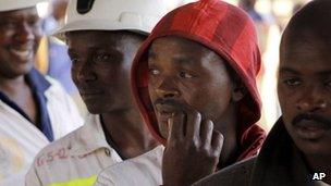 South African miners (file photo)