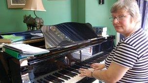 Pamela Greener at her piano