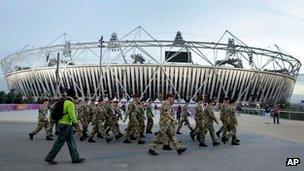 Military personnel at the Olympics