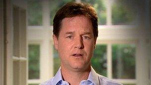 The Lib Dem party political broadcast in which Nick Clegg apologises