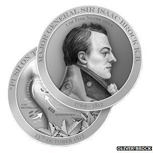 Memorial coins remembering Guernsey man and Canadian military hero Maj Gen Sir Isaac Brock