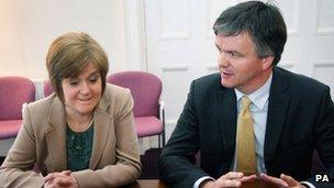 Nicola Sturgeon and Michael Moore