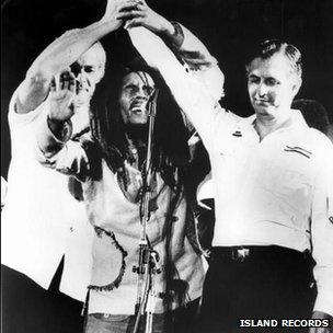 Bob Marley at the One Love concert (Copyright: Island Records)
