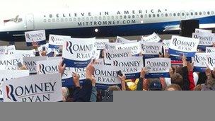 Romney supporters in Dayton, Ohio 25 September 2012