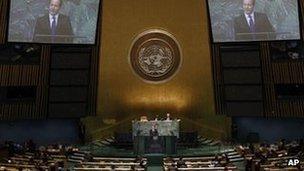 David Cameron addresses the United Nations on 26 September 2012