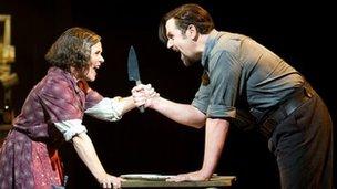 Imelda Staunton and Michael Ball in Sweeney Todd. Photo by Tristram Kenton