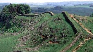 Hadrian's Wall in Northumberland