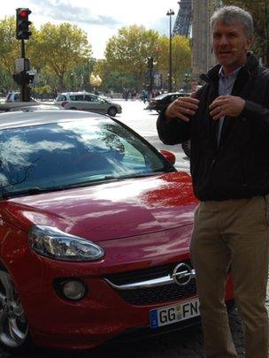 Opel's design chief Mark Adams with the Opel Adam