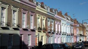 Victorian terraced houses in Camden Town, north London