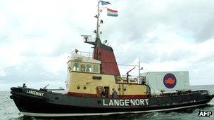 File picture (2003) of the Dutch ship Langenort belonging to the Dutch foundation Women on Waves