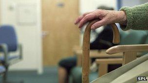 Elderly woman in a chair