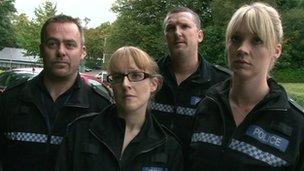 Police volunteers including PC Mark Fairclough (left)