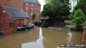 Flood damaged Spencer Court flats, Newburn, Newcastle