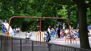 children playing in a park