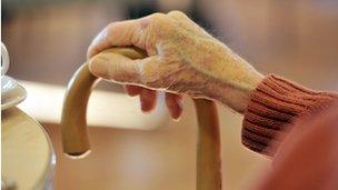 elderly woman's hand