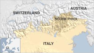 South Tyrol map