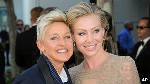 Ellen DeGeneres and Portia DiRossi