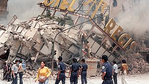 Earthquake damage in Mexico City in 1985