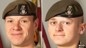 Sgt Gareth Thursby (left) and Pte Thomas Wroe