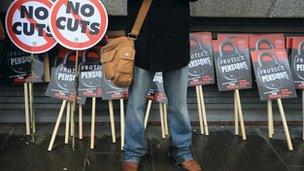 Anti-cuts protestor in Glasgow