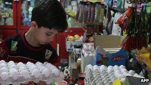 Boy in grocery shop, 30 Sept 2012