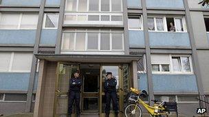 Building in Strasbourg where suspect was shot dead. 6 Oct 2012