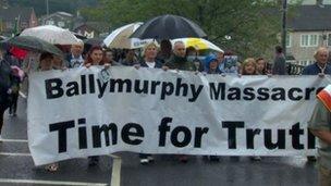 In August, hundreds took part in a protest calling for an inquiry into the Ballymurhphy killings.