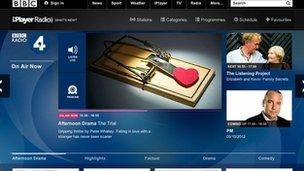 Screenshot of new BBC radio page