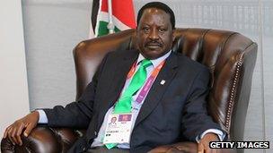 Kenyan prime minister Raila Odinga