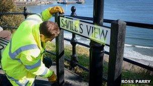 Savile street sign in Scarborough