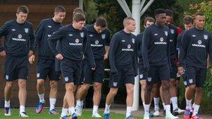 England squad at a training session