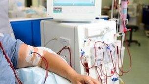 Patient receiving dialysis