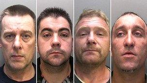 L to R Gary Self, Reuben Reynolds, John Charles and Nathan Steele