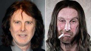 David Threlfall in person (left) and as Frank Gallagher (right)