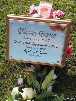 Plaque for Fiona Bone