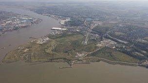 Aerial image of Swanscombe Peninsula