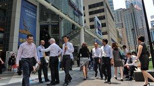 Working professionals in the central business district