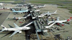 Jets at Heathrow, UK - file pic