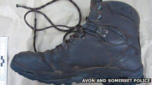 Boot shown to the court