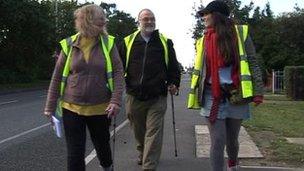 Campaigners arriving in Lincoln