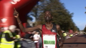 Half-marathon winner Andrew Lesuuda