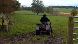 Farmer on quad bike (generic)