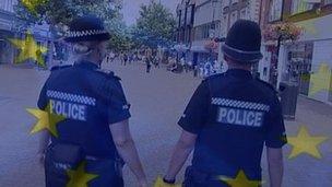 Police under an EU flag