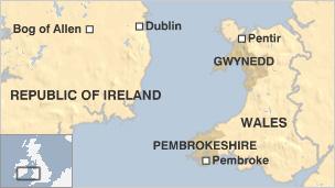 Map showing key locations in Greenwire plan