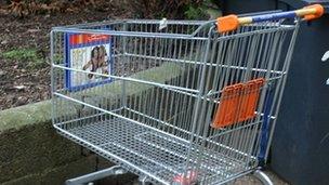 Abandoned supermarket trolley