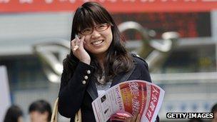 Woman leaves civil service exam