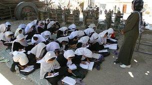 Girls at school in Kabul, Afghanistan