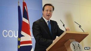 UK PM David Cameron in Brussels, 2 Mar 12