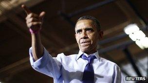 President Barack Obama in Mount Vernon, Iowa 17 October 2012